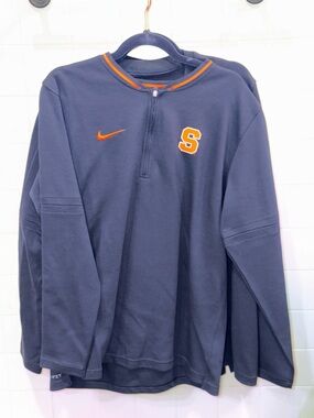 Nike Navy Pullover with Orange S and Swoosh